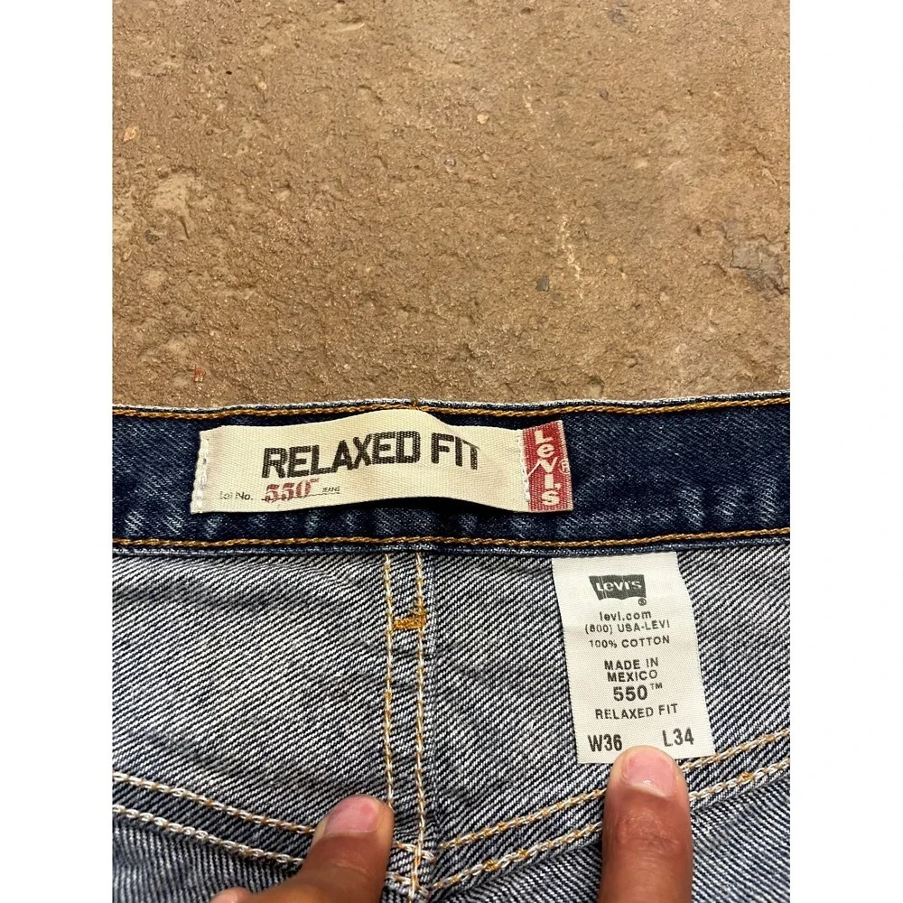 Vintage Levi's 550 Straight Leg Jeans Men 36x34 Blue Denim Relaxed Fit High Rise